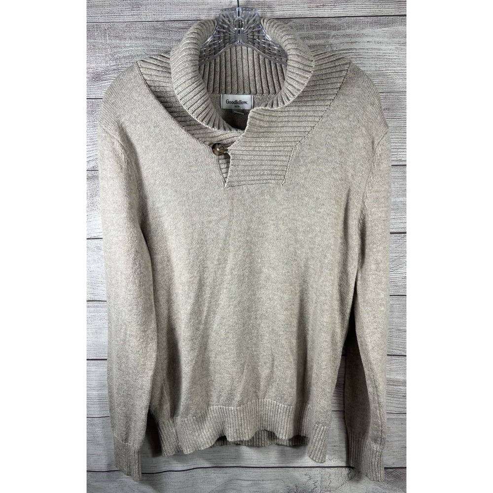 Goodfellow‎ Men's Small Tan Pullover Shawl Sweater